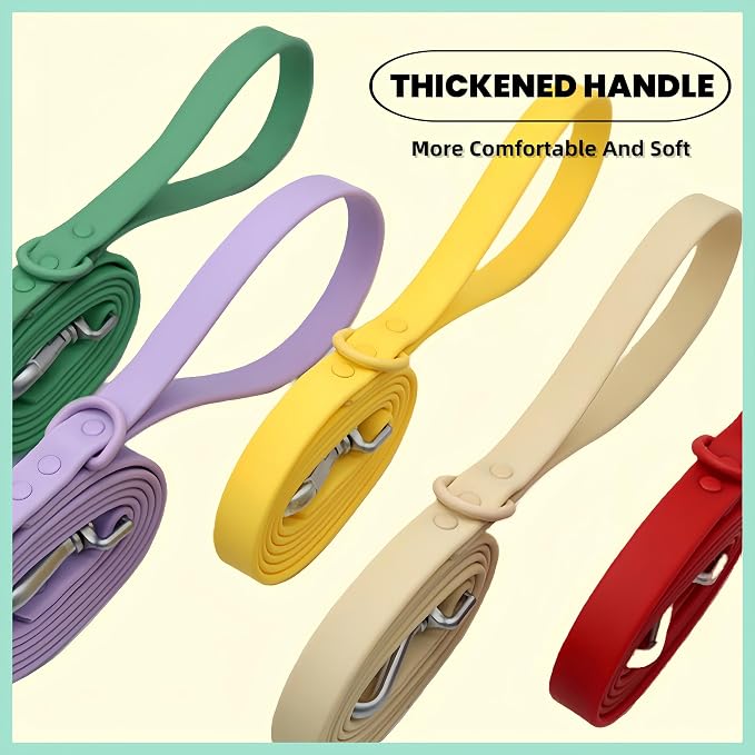 Dog Collar and Leash Set, Durable Waterproof Dog Leashes Collars, 5 Length Setting Adjustable Dog Collars for Large Medium Small Dogs (Cream, XS)