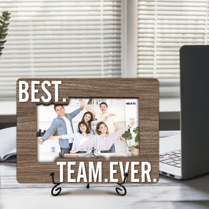 Team Picture Frame, 5x8 Best Team Ever Picture Frame with Stand, Thank You Appreciation Gifts for Coworkers Boss Company Team, Office School Desk Decor-A41