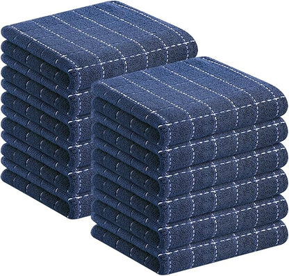Homaxy 100% Cotton Terry Kitchen Towels, Checkered Designed, Soft and Super