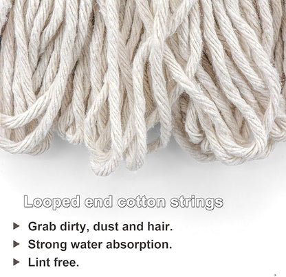 Cotton String Screw on Mop Replacement Head Compatible