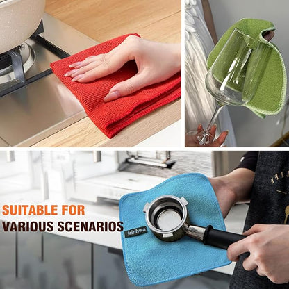 KinHwa Kitchen Washcloths for Dishes Absorbent Microfiber Dish Cloths Quick Dry