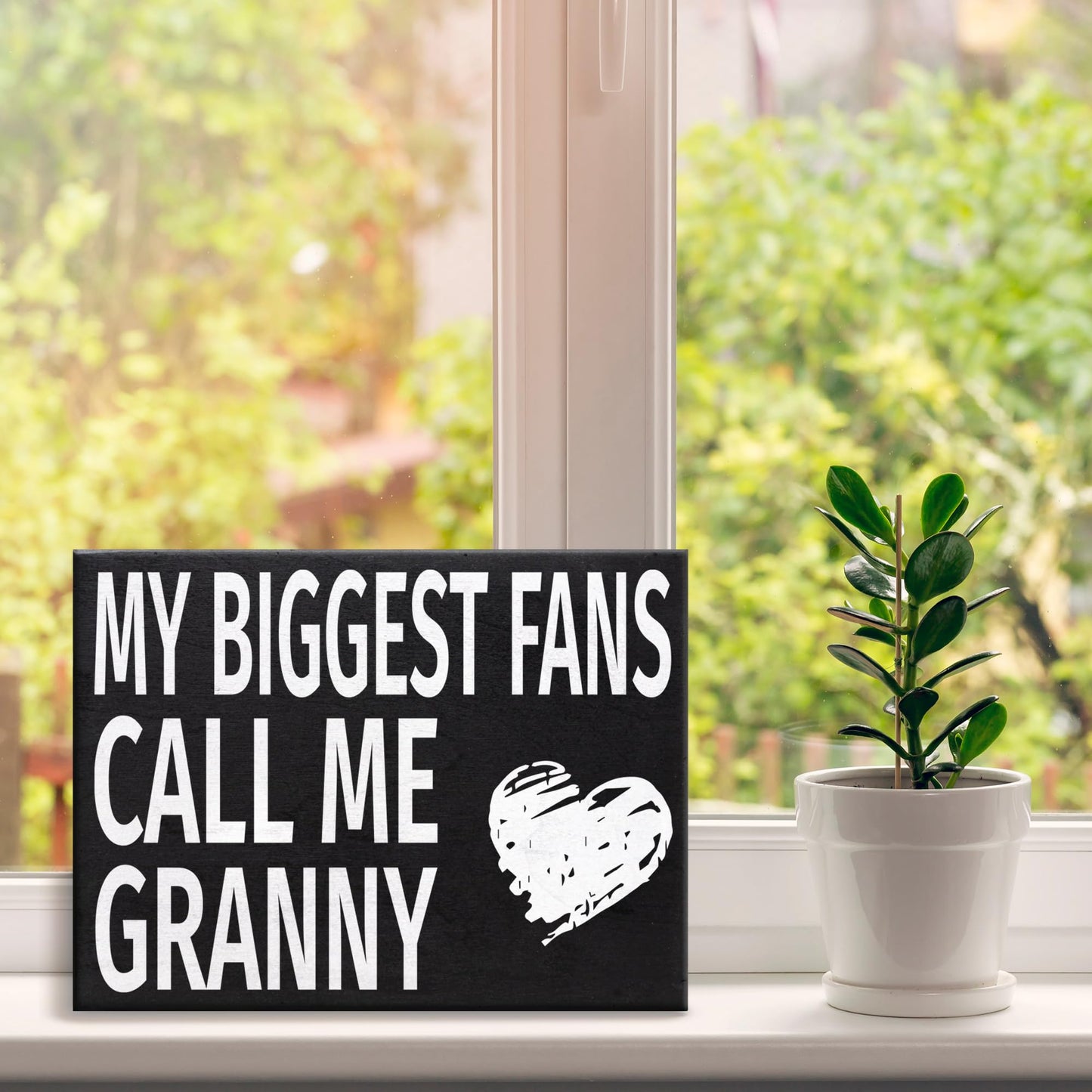 My Biggest Fans Call Me Granny Wooden Sign - Granny Gifts, Sentimental Wall and Shelf Decor for Grandmothers, Made in USA