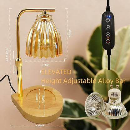 Candle Warmer Lamp with Timer & Dimmer, Height Adjustable Wax Melting Lamp with 2 Bulbs, Safe Flameless Candle Warmer for Home Decorat,Relax Gift for Wife, Mom, or Girlfriend, Congratulations Gifts