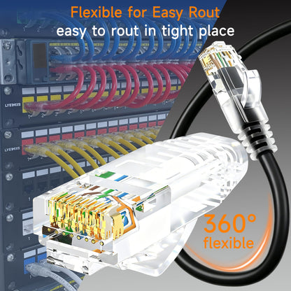 Lysymixs Cat6 Ethernet Cable 3 ft (10 Pack) - 10G Network Patch Cable for Data Centers, Home and Enterprise Networks - Black