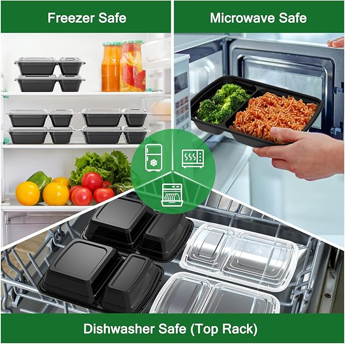 50 Pack 28 oz Meal Prep Containers Reusable