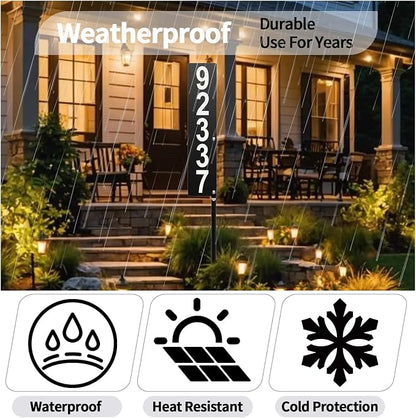 Metal House Number Sign, Waterproof Address Plaque with Stake | Suitable for Outside Mailbox Street Driveway businesses
