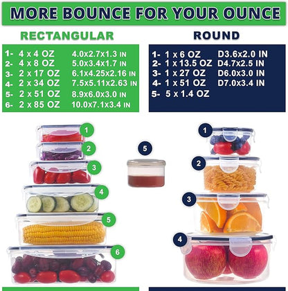 RockBerry 50 Pcs Large Food Storage Containers