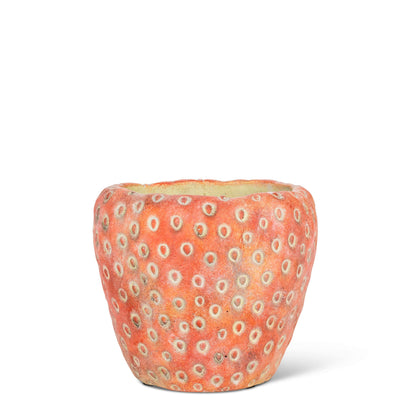 Abbott Collection Small Strawberry Planter - Cement, Pink (5" D)