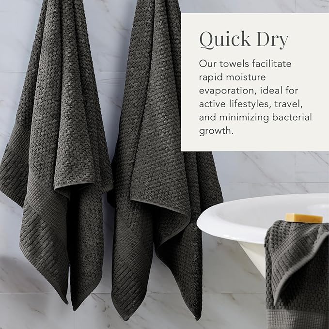 NY Loft 100% Cotton Hand Towel 6 Pack | Super Soft & Absorbent Quick-Dry Hand
