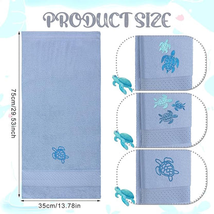 3 Pack Sea Turtle Coastal Hand Towels