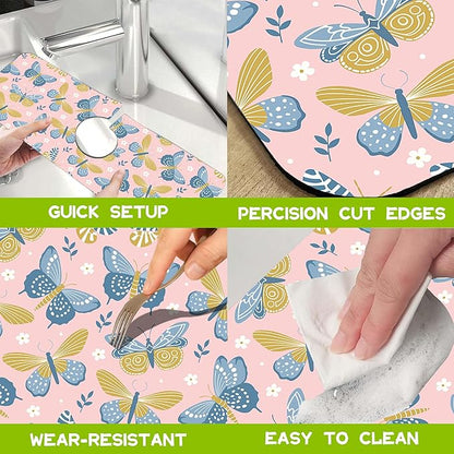 Kitchen Sink Splash Guard Faucet Mat Super Absorbent Fast Drying Mat Guard