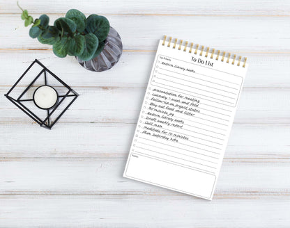 Better Office Products To Do List Mini Notepads, 5.5" x 8.5", Planning Note Pads, 50 Sheets Per Pad, Double Wire Spiral, Daily Agenda Productivity Checklist Organizer (6 Pack)