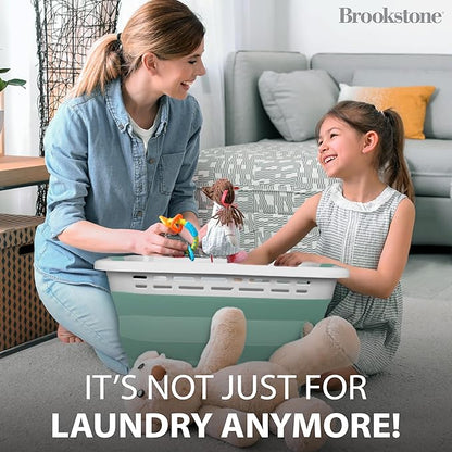 BROOKSTONE 11 GALLON XL 24" Collapsible Laundry Basket & Clothes Hamper