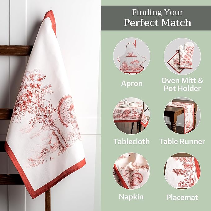 Maison d' Hermine Kitchen Towels Set of 3 100% Cotton 20" x 27.5" Reusable
