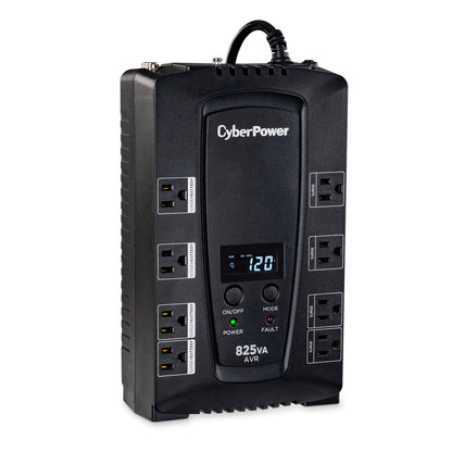 CyberPower CP825AVRLCD Intelligent LCD UPS Battery Backup and Surge Protector, 825VA/450W, 8 Outlets, AVR, Compact, UL Certified