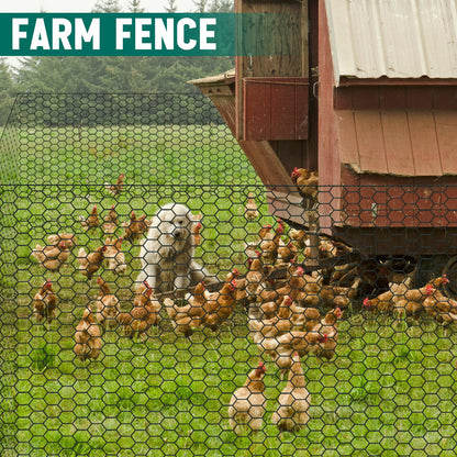 GlikCeil 36 in x 300 ft Chicken Wire Mesh Fencing for Floral Garden, 23 Gauge Black Galvanized Steel Wire, 1 Inch Hexagonal Hardware Cloth Netting for Farm Crafts Poultry Coop Barrier Rabbit Cage