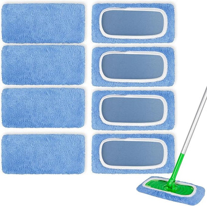 8 Pack Reusable Microfiber Mop Pads Compatible