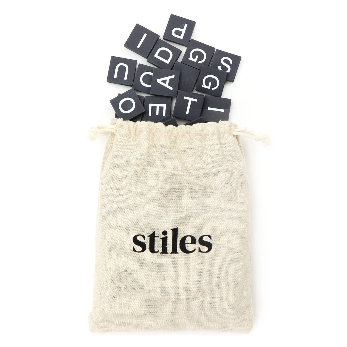 Stiles 100 Piece Magnetic Wooden Letter Tiles - Alphabet Magnets for Whiteboards, Refrigerators & Magnetic Letter Boards - Changeable Letters for Craft & Announcements, Grey