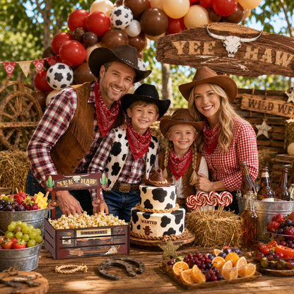 Western Cow Candy Bowl Wooden Candy Dish Holders Large Cowboy Themed Snack Box Serving Bowls Western Party Supplies Reusable Wooden Centerpiece for Snacks Wild West Birthday Baby Shower Country Decor