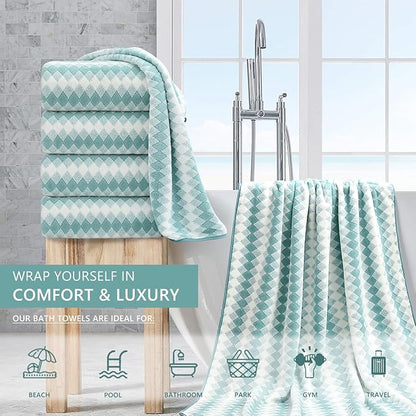 4 Piece Bath Towel Set Oversized Bath Sheet 35"x70" Bathroom Towel Extra Large