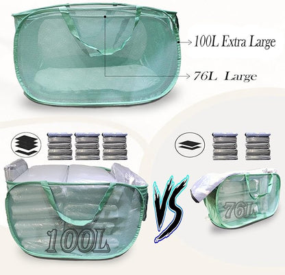 100L Foldable Laundry Baskets 2 Pack, Extra Large Mesh Pop Up Laundry Hamper