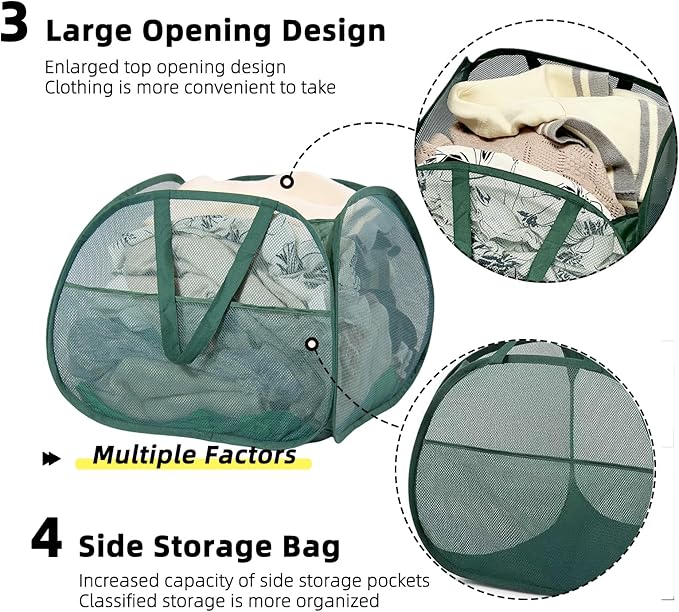 Collapsible Laundry Basket, 90L Foldable Pop Up Laundry Hamper