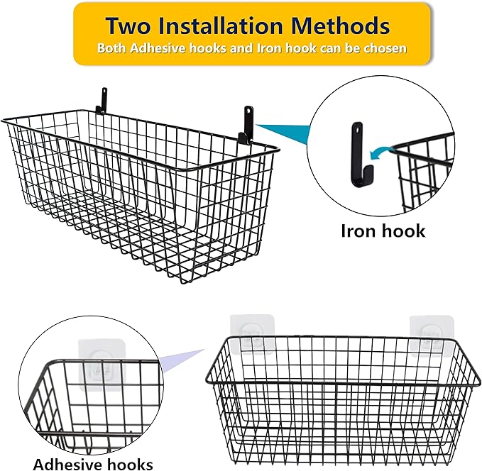 Joben Oligey 3 Set Hanging Wall Baskets, Wire Basket