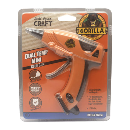 Gorilla Dual Temp Mini Hot Glue Gun Kit with Gorilla Hot Glue Sticks (75 Count)