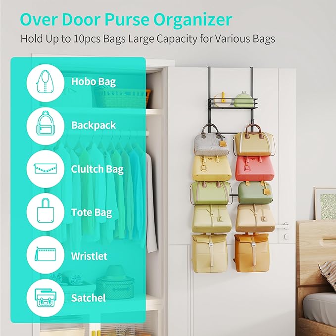 HapiRm Over The Door Purse Organizer