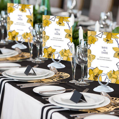 MotiMind 24 Pcs Table Number Holders-Metal Place Card Holders Table Number Stands Tabletop Sign Stands for Photos, Menu, Memo, Notes, Wedding, Restaurant, Banquet, Birthday(White)