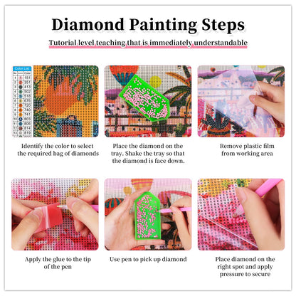 FFPTBNYX 12 Pack Diamond Art Kits for Adults 5D Diamond Painting Kits for Beginners DIY Full Drill Round Diamond Dots Gem Art Painting by Numbers Crafts Home Wall Decor Gifts 12x16 Inch