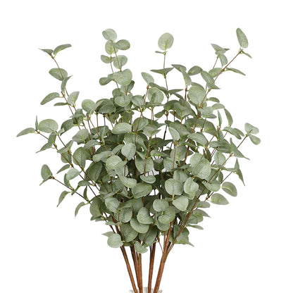 VGIA 6 Pcs 27" Eucalyptus Stems Greenery Stems Eucalyptus Leaf Spray in Green Silk Plastic Plants Floral Artificial Plants for Home Party Wedding Decoration