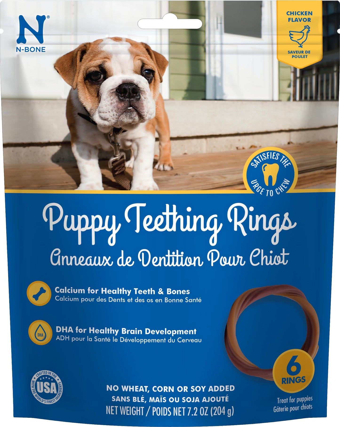 N-Bone Puppy Teething Ring Chicken Flavor (1 Pack Of 6 Rings) (113048)