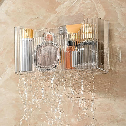 Acrylic Wall Mounted Storage Racks, Transparent Plastic Makeup Box Stackable