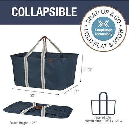 CleverMade Collapsible Laundry Tote 2-Pack – Foldable Carry-All Storage Bin