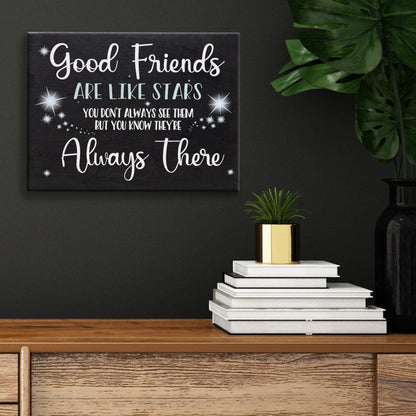 Good Friends Are Like Stars Wooden Sign Sentimental Gift for Best Friend, Rustic Wall Hanging Decor, Friendship Keepsake, American Made, Thoughtful Birthday