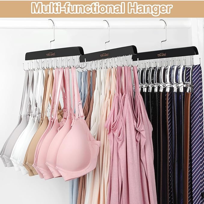 TOPIA HANGER Bra Hanger for Closet, 2 Pack Tank Top Hangers 40 Hooks Capacity