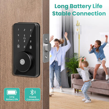 Smart Lock, 4-in-1 Keyless Entry Door Lock for Front Door, Digital Door Lock with Keypad, Bluetooth Smart Deadbolt, App Control