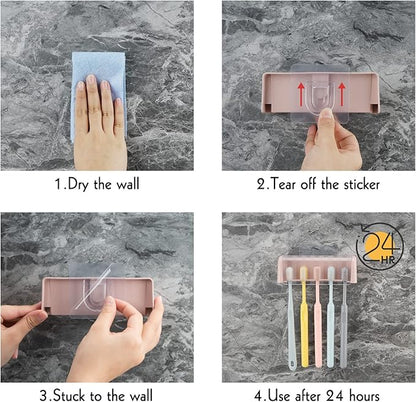 5 Slots Wall Mount Toothbrush Holder