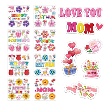 Hayux Mother's Day DIY Craft Kits for Kids 24 Packs DIY Love You Mom Flower Photo Frames Set with Stickers Paper Picture Frames Funny Mother's Day Gifts Craft for Classroom Kindergarten Party Decor