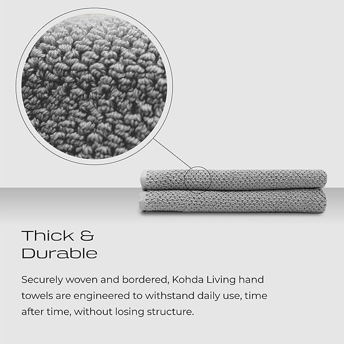 Luxury Silver-Infused Gray Hand Towels 2-Pack, 23.6"x17.7"