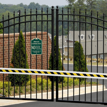 SmartSign Designer "Private Community - No Soliciting Loitering Trespassing, Violators Will Be Prosecuted" Sign, 12" x 18", 120 mil Aluminum Composite (ACM) with Overcoat, Green, Made in USA