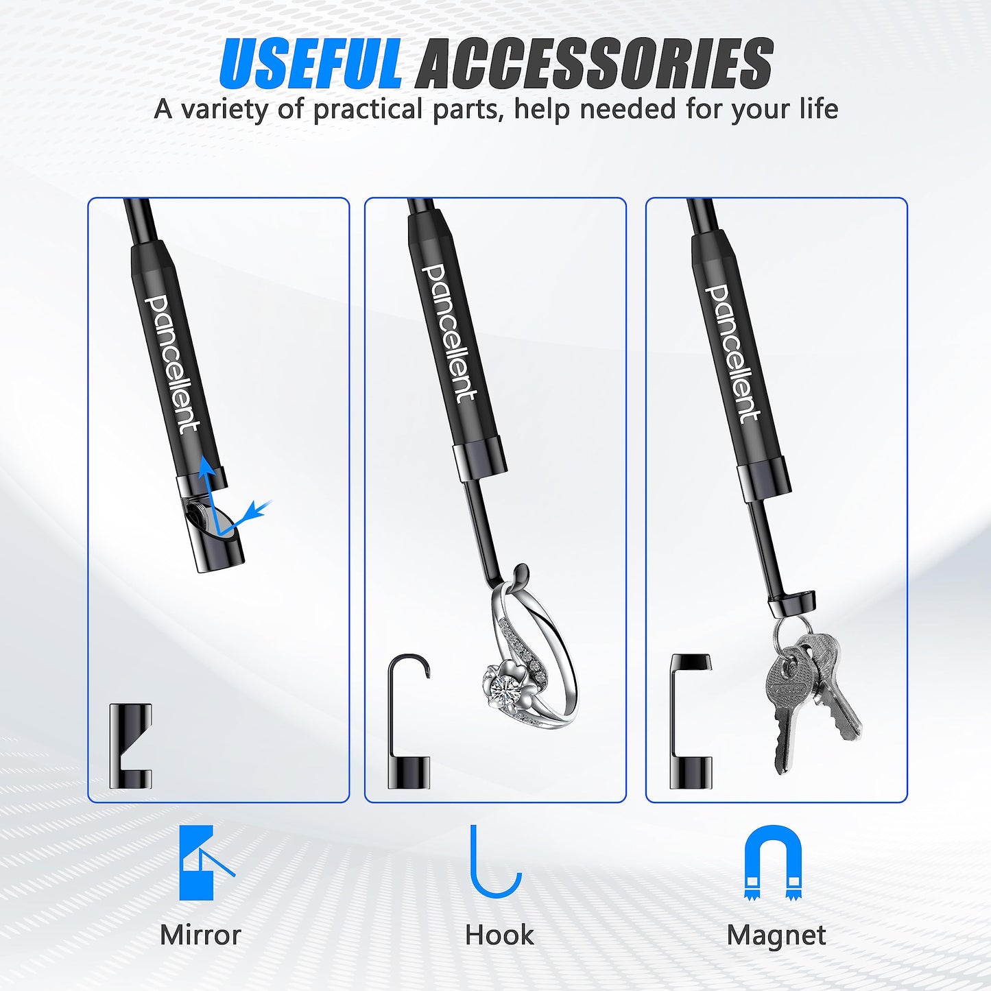 1920P Snake Inspection Borescope, Pancellent Type C Endoscope, Scope Camera with 8 LED Lights for Android and iOS Smartphone, iPhone, iPad, Samsung (16.5 FT/5M)