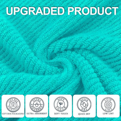 Turquoise Bath Towel with Hanging Loop