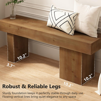 WINWY Farmhouse Solid Wood Entryway Bench, 47.3" Rustic End of Bed Bench for Bedroom, Handcrafted Accent Seating for Dining, Kitchen, Hallway, Living Room - 15 Min Assembly