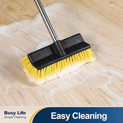 Yocada Deck Brush with 4-Section Extendable Handle Floor Scrub Brush Soft