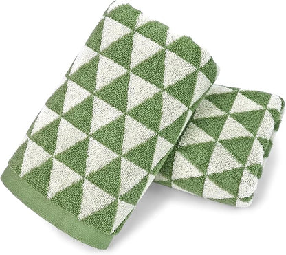 Jacquotha Green Hand Towels for Kitchen & Bathroom, 2 Pack Soft Lightweight