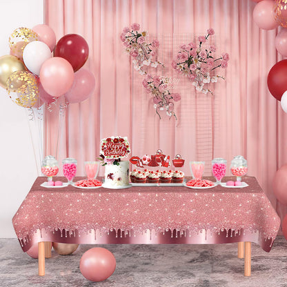 167Pcs Happy Birthday Decorations for Women with Butterfly Sticker Cupcake Toppers, Burgundy Balloon Arch Kit Maroon Rose Gold Balloons Backdrop Tablecloth Floral Burgundy Birthday Party Supplies
