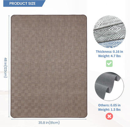 RccugmatS Chair Mat for Hardwood & Tile Floor, 36" x 48" Heavy Duty Office Chair Mat for Rolling Chairs, Anti Slip, Non-Curve, Floor Protector for Home Office, Brown Square