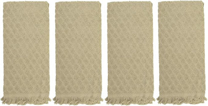 MosJos Kitchen Towels, Sage Taupe Diamond Pattern Drying Towels 18 x 28 Super